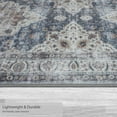 thumbnail image 4 of Washable Skid-Resistant Area Rug Geometric Navy/Cream 5' x 7', 4 of 9
