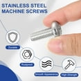 thumbnail image 3 of Uxcell Pan Head Machine Screws, 304 Stainless Steel Round Head Screws for Cabinet 10 3/8-16 x 1", 3 of 7