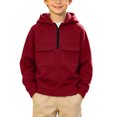 thumbnail image 2 of Sentuca Boys Hoodies Half Zip Fleece Pullover Sweatshirts with Pockets Long Sleeve Fall Winter Warm Sports Tween Tops Size 12Y, 2 of 8