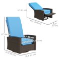 thumbnail image 2 of Sky Blue Rattan Wicker Lounge Chair with Footrest - Outdoor Patio Recliner, 360 Swivel, Weather-Resistant Cushions for Garden & Backyard Seating, 2 of 7