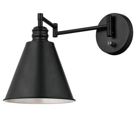 Westinghouse Lighting  Trocadero One Light Swing Arm Wall Fixture with On/Off Switch, Matte Black Finish - 1-Light