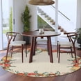thumbnail image 3 of Round Area Rug 6 Ft, Fall Mushrooms Washable Non-Slip Circle Carpet for Living Room/Bedroom, Autumn Green Eucalyptus Leaves Plants Low-Profile Indoor Mats Collection Rugs for Residential, 3 of 8