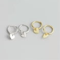 thumbnail image 3 of K-KED Women Drop Heart Stud Earrings Silver&Gold Womens Ladies Delicate Jewelry Gifts US-Gold, 3 of 6