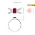 thumbnail image 5 of Angara Natural 1 Ct. Ruby with Diamond Side Stone Ring in Sterling Silver for Women (Ring Size: 12), 5 of 10