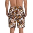 thumbnail image 3 of Kdxio Sunflowers Print Mens Sleep Shorts Bottoms Soft Comfy Pajama Wear Pants with Drawstring Pockets, 3 of 7