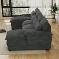 thumbnail image 6 of Wiilayok 110" U Shaped Cloud Couch Modular Sectional Couches for Living Room Fluffy Chenille Deep 4 Seat Sofa Set with Double Chaise & Memory Foam, Dark Gray, 6 of 9