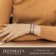 thumbnail image 6 of JeenMata 11 TCW January Garnet - Pear Cut Birthstone Tennis Bracelet for Women in Eternity Design - White Gold Plating, Female, Adult, 6 of 9