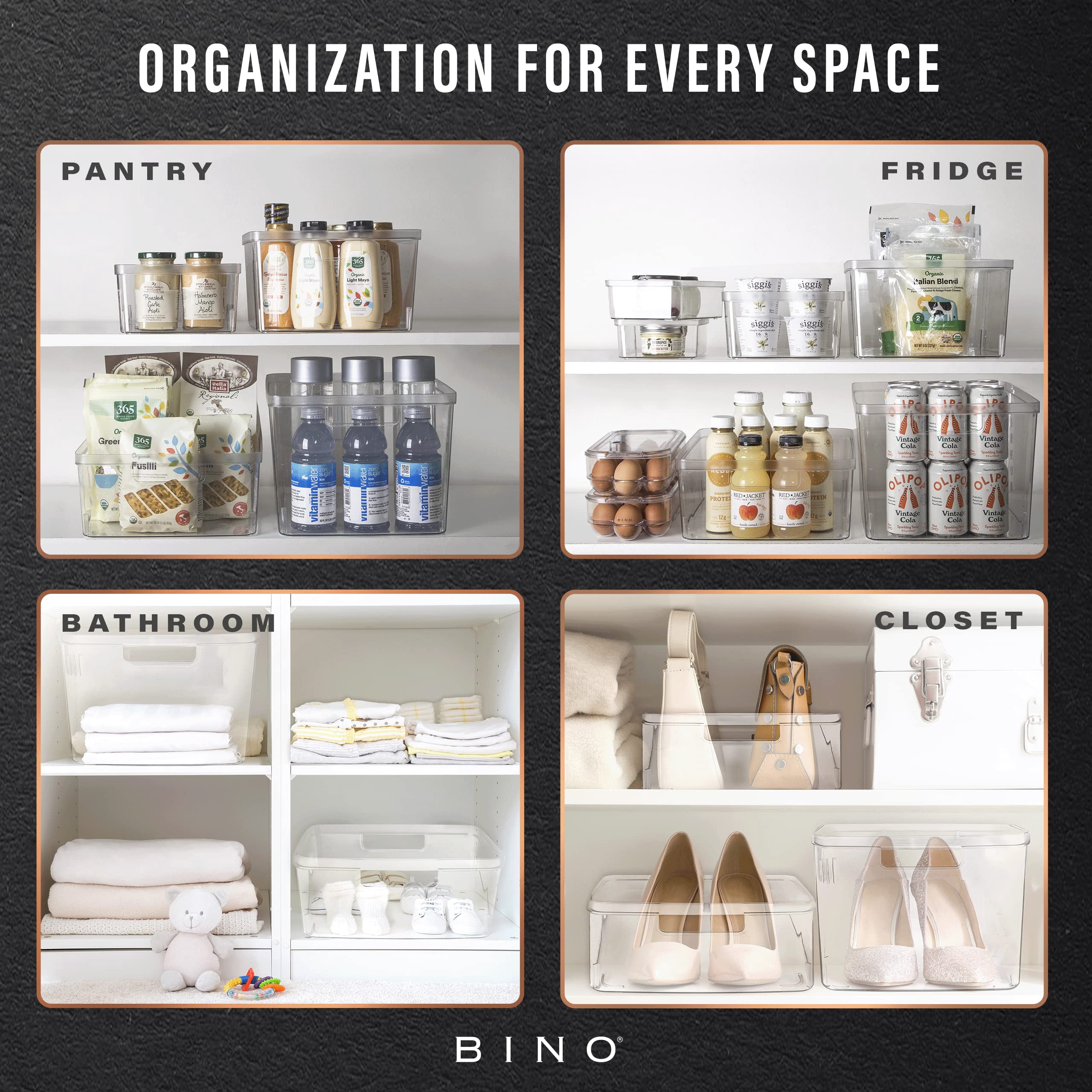 5587 Buono! 生写真 50枚セット BINO | Plastic Storage Bins, Square - 3 Pack | THE LUCID