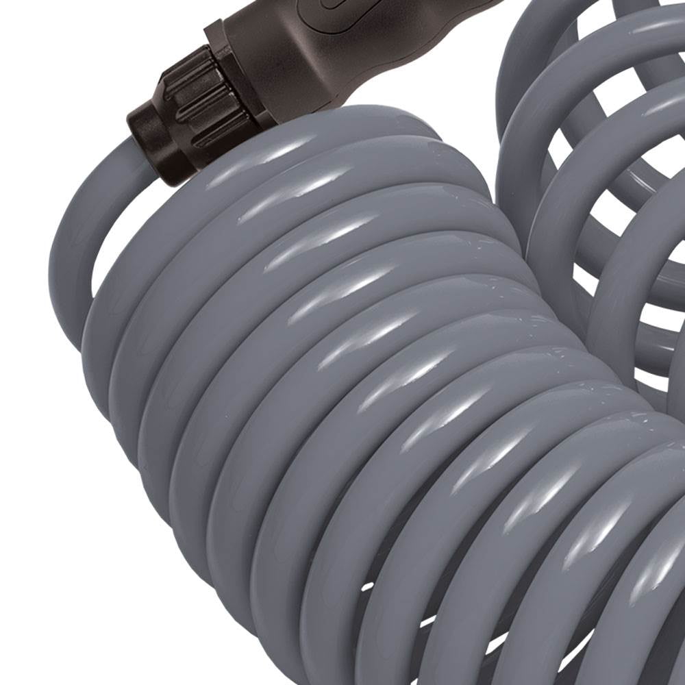 Orbit 50' Gray Coil Hose w/8-Pattern Plastic Nozzle