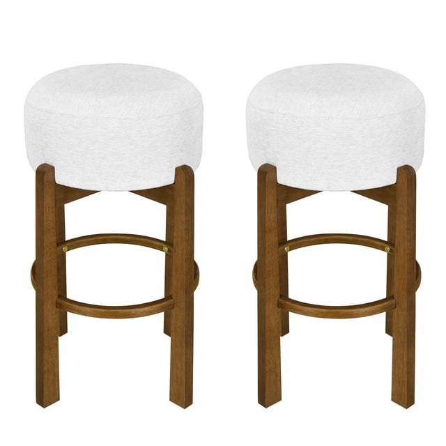 Vera Tabouret de Bar Rond d'Intérieur, Noyer Foncé