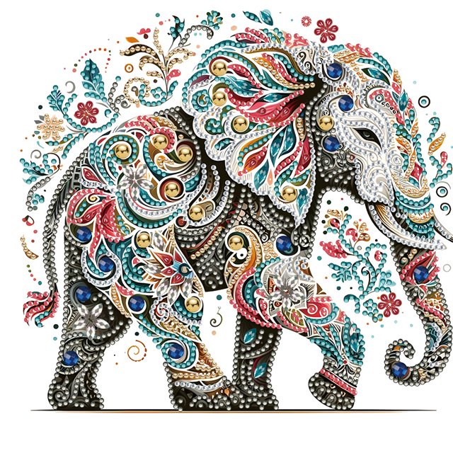 (CX047) Diamante Parcial Exquisito Elefante Serie Animal Forma Especial Diamante Resina 30*30CM