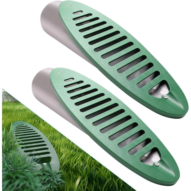 4 Inch Angled Drain Grating for Drainage Systems, Yard Drain Emitter for Gutter Downspout Extensions, Lawn Slope Drainage Pipe Emitter for Ditch (2p)