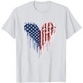 thumbnail image 5 of successthop Patriotic Shirts for Women Heart Flags Patriotic T Shirts Holiday Tops Crewneck Short Sleeve Outfits White, 5 of 5