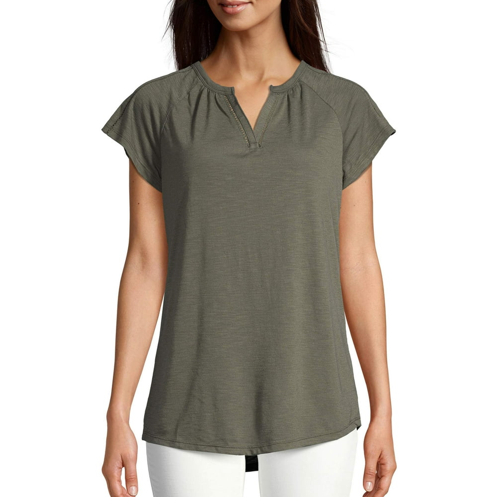 Hanes Hanes Women's ShortSleeve Peasant Henley Tee