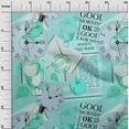 thumbnail image 3 of oneOone Polyester Lycra Aqua Blue Fabric Nostalgia Sewing Craft Projects Fabric Prints By Yard 56 Inch Wide, 3 of 5