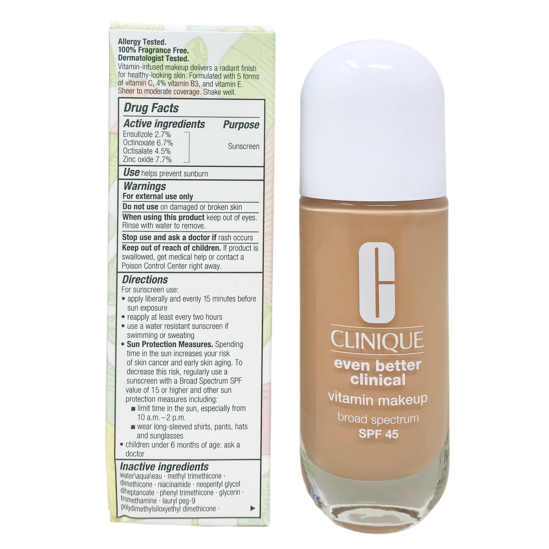 Clinique Even Better Clinical Vitamin Makeup Broad Spectrum SPF 45 Foundation - Light Cool 3 ( 1 fl oz / 30 mL ).