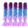 thumbnail image 2 of Cabello trenzado, trenzas Jumbo Ombre de 24 pulgadas, 5 piezas de cabello trenzado africano, extensión de cabello de fibra sintética para trenzado de ganchillo (púrpura/azul marino/púrpura claro) brillar Electrónica, 2 of 5