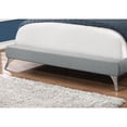 thumbnail image 4 of Monarch Bed, Queen Size, Bedroom, Upholstered, Grey Linen Look, Chrome, 4 of 5