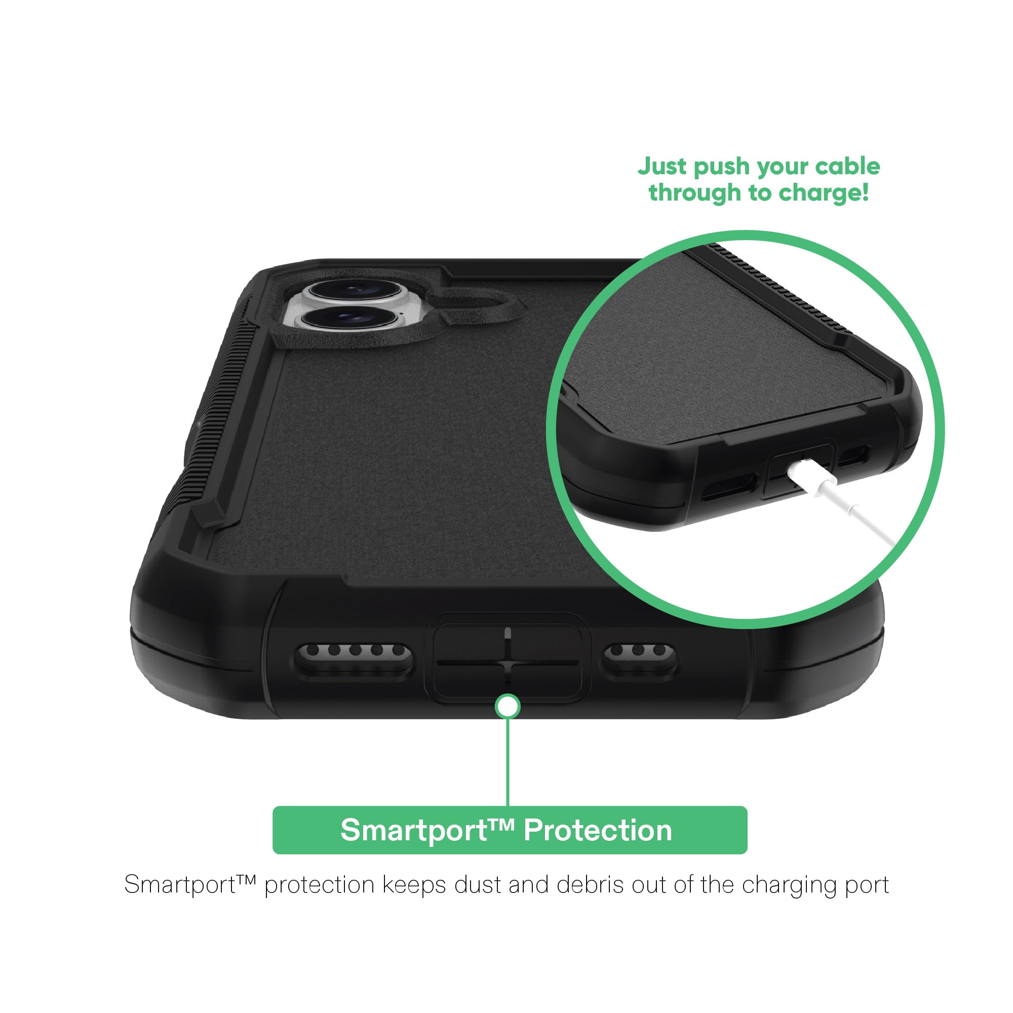 onn MagSafe Compatible Rugged Phone Case for iPhone 17 - Black