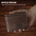 thumbnail image 5 of Wrangler Men's Bifold Wallet with Removable, Independent Card Slot ID Window, Genuine Leather, RFID Blocking, Gift Box Packaging, Father's Day Gifts for Dad, Brown, 5 of 6
