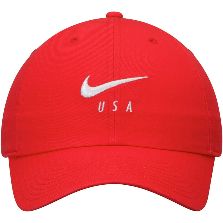 Red nike dad hat sale