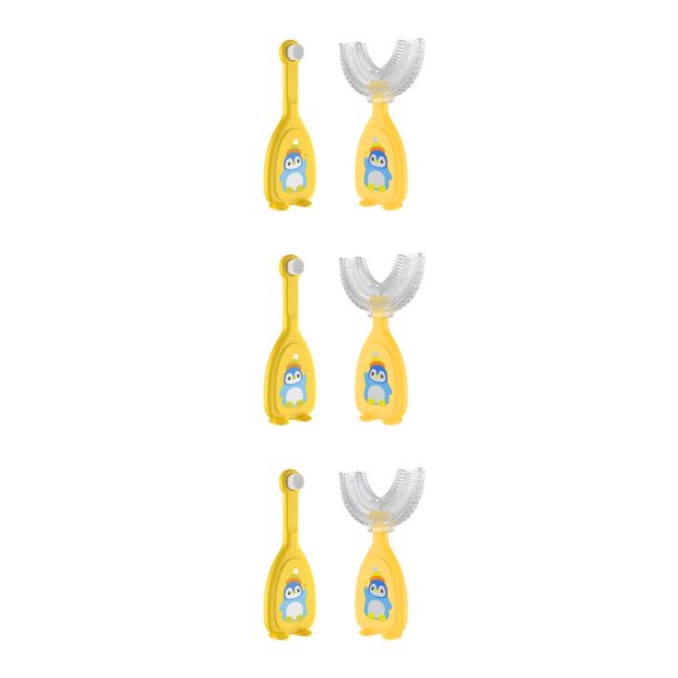 Minnieouse 2 uds cepillo de para bebé mordedor portátil cepillo de infantil con mango cuidado de los de los niños del hogar amarillo pequeño Type1 NO1