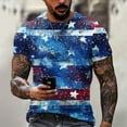 thumbnail image 2 of Men's Patriotic Pocket Detail T-Shirt, V-Neck Short Sleeve Shirt with Independence Day Theme ,Blue L, 2 of 5
