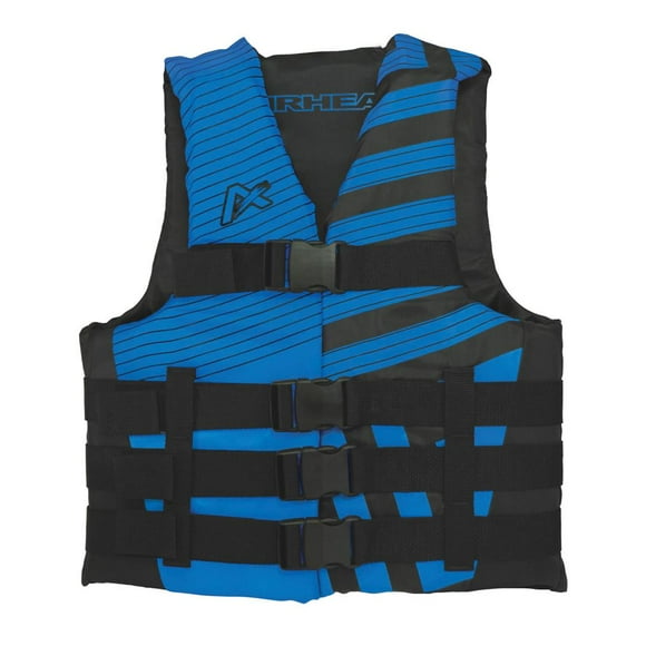 Airhead Life Vest 30081-07-A-BKSB Harmonized U S Coast Guard And Transport Canada Approved; XS; Soft Woven Polyester; Black/Blue; Single