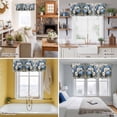 thumbnail image 5 of Vintage Floral Valance Curtain White Blue Rose Hydrangea Leaf Oil Painting Window Valances Rod Pocket Short Curtains Window Treatments for Kitchen Bedroom Bathroom Laundry 42" x 18", 5 of 9