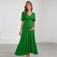 thumbnail image 7 of Women's Solid Short Sleeve Ruffle Maternity Sundress Evening Dress, 7 of 7
