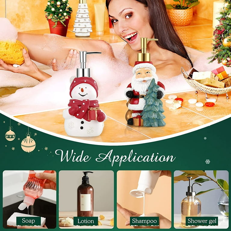 Luxspire Snowman Soap Dispenser, Christmas Decor Resin Liquid Hand