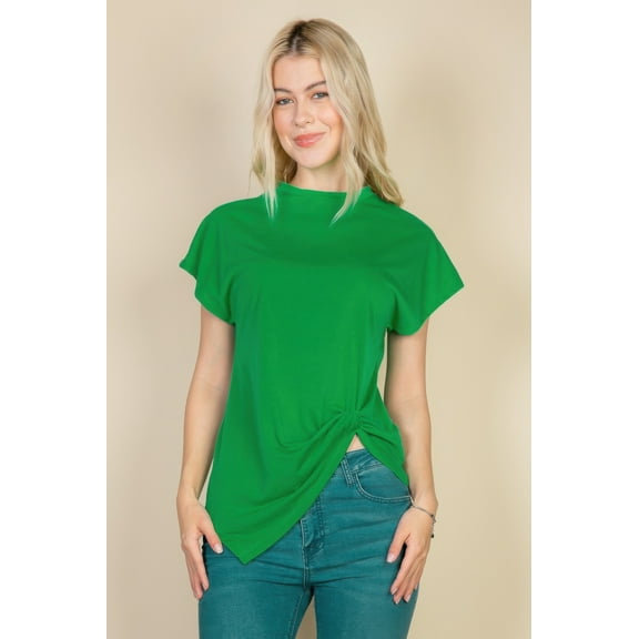 Batwing Sleeve Twist Front Tee