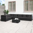 thumbnail image 1 of vidaXL 7 Piece Garden Lounge Set with Cushions Black Poly Rattan, 1 of 5