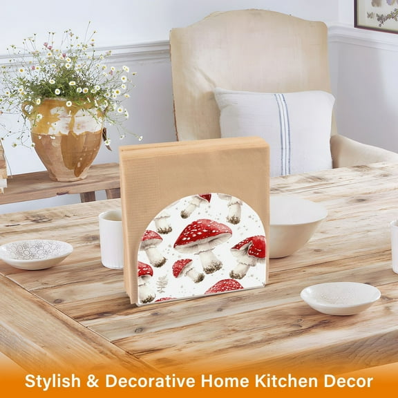 BZSMCE Napkin holder Creative Mushroom Pattern Pattern Classic Napkin Holders for Tables, Dining Table Napkin Holders for Kitchen