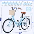 thumbnail image 7 of XYJBHB Women's Beach Cruiser Bike 24", 7-Speed Rattan Basket Step-Through Frame Adjustable Seat Comfort Tires Lightweight Easy Assembly for Smooth Rides, 7 of 7