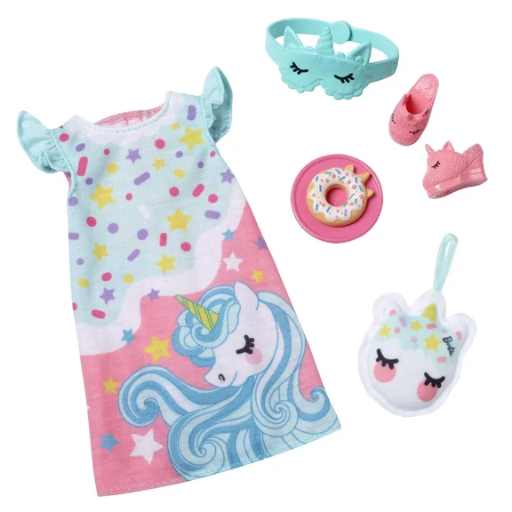 My First Barbie Multicolor Doll Clothing Bedtime Fashion Pack With Accessories