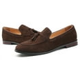 thumbnail image 5 of Santimon Men Tassel Loafers Fashionable Matte Leather Dress Shoes for Wedding Prom Party Formal Occasions Brown US 9.5, 5 of 8