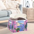 thumbnail image 3 of Yayeee Collapsible Cube Storage Bin with Lid Fabric Closet Decorative Basket with Handles, Purple Window Scene, 3 of 7