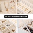 thumbnail image 2 of Organizador de joyas, Caja de Almacenamiento de Joyería Multifuncional Estuche para Anillos, Pendientes, Pulseras, Collares y Reloj (Blanco), 2 of 4