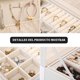 thumbnail image 2 of Organizador de joyas, Caja de Almacenamiento de Joyería Multifuncional Estuche para Anillos, Pendientes, Pulseras, Collares y Reloj (Blanco), 2 of 4