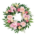 thumbnail image 1 of Corona artificial para puerta, corona de primavera, decoración de mesa, decoración de pared, decoración de ventana. Rosa, 1 of 8