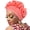 Pink leather, variant on Women African Turban Indian Hat Braid Head Wrap Flower Knot Pre Tied Bonnet Beanies Caps Headwrap Cancer Chemo Headwear