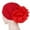 Red, variant on Women Flower Elastic Turban Beanie Head Wrap Chemo Cap Hat