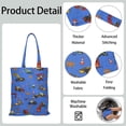 thumbnail image 5 of Construction Truck Reusable Kids Tote Bag - Cartoon Excavator, Fire Truck & Tractor Print, Durable Canvas Grocery Bag for Boys, 5 of 7