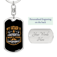 thumbnail image 2 of What'S Your Superpower Firefighter Stainless Steel or 18k Gold Premium Swivel Dog Tag Keychain, 2 of 8