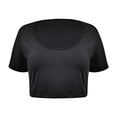 thumbnail image 4 of Oversized Tshirts for Women Fashion Solid Hot Showing Navel Square Neck Slim Fit Refreshing Breathable Resistant Daily Black Tank Tops Sizes L, 4 of 5