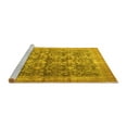 thumbnail image 2 of Ahgly Company Machine Washable Indoor Square Persian Yellow Traditional Area Rugs, 6' Square, 2 of 4