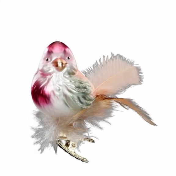 Inge-Glas Clip-on Bird, Gentle Feathers 10081S024 German Glass Christmas Ornament