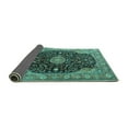 thumbnail image 2 of Ahgly Company Indoor Round Medallion Turquoise Blue Traditional Area Rugs, 5' Round, 2 of 4