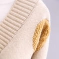 thumbnail image 5 of JIAYUE Women Knit Cardigan V‑Neck Letter Applique Long Sleeve Drop Shoulder Sweater Fashion Top for Daily Walking, 5 of 9